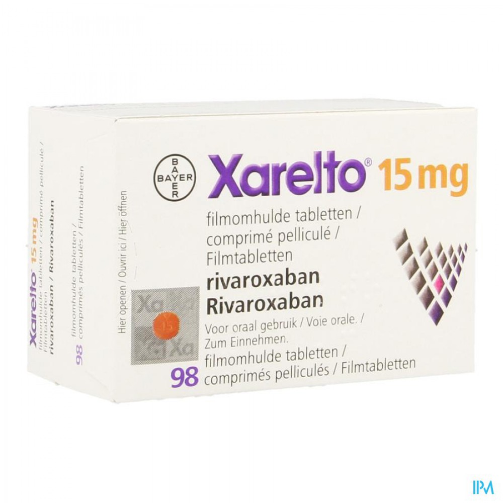 Xarelto 15mg Filmomh Tabl 98 X 15mg Apotheek Vanderhaegen