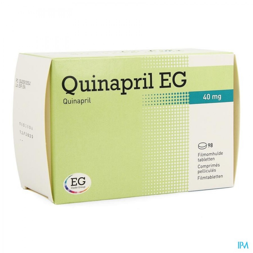 Quinapril EG 40Mg Tabl 98X40Mg Apotheek Vanderhaegen