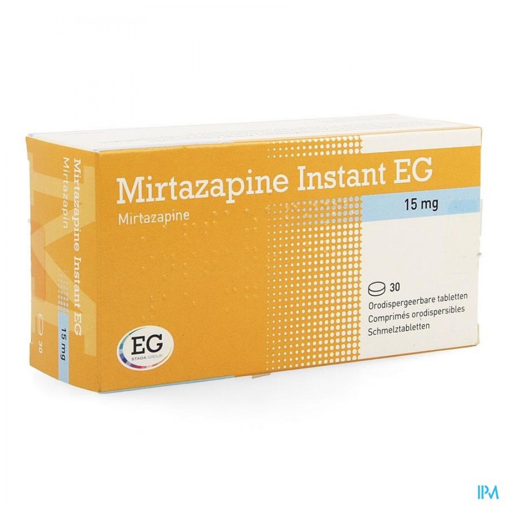 Mirtazapine EG Instant 15 Mg Orodisp Tabl 30 Apotheek Vanderhaegen