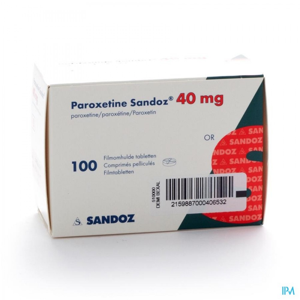 Paroxetine 40mg Sandoz Comp 100 X 40mg | Apotheek Vanderhaegen