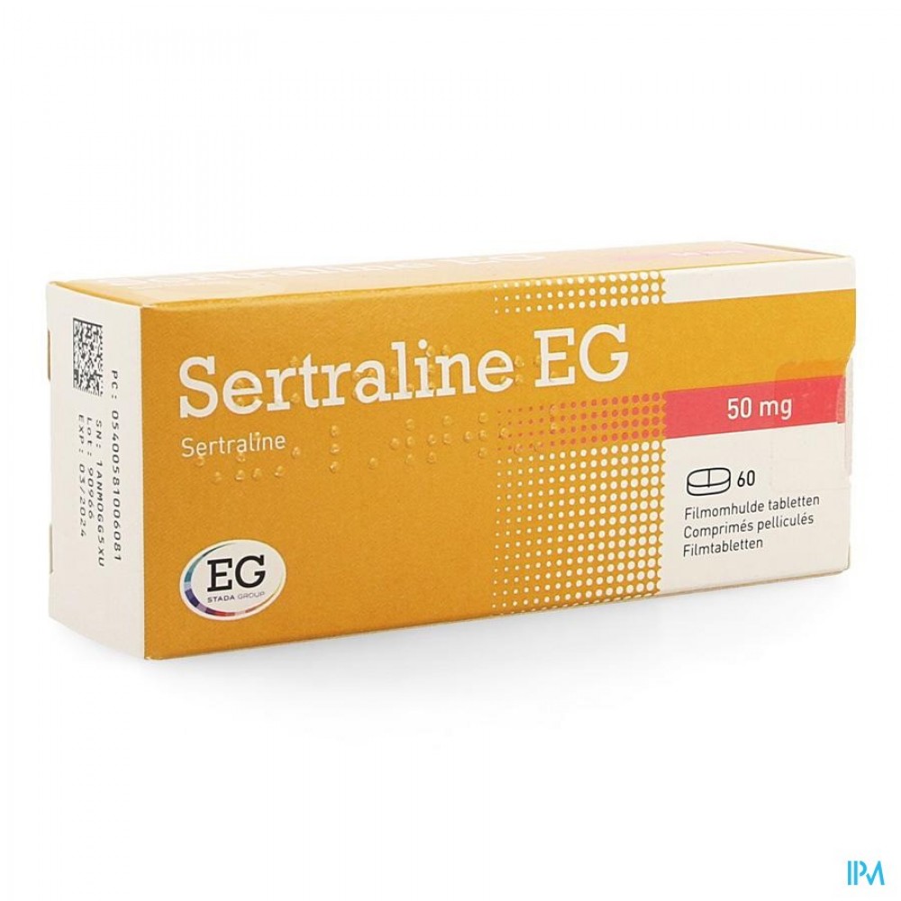 Sertraline Eg 50mg Tabl 60x50mg Apotheek Vanderhaegen