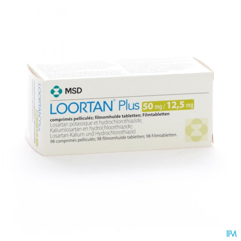 Loortan Plus 50mg/12,5mg Filmomh Tabl 98 | Apotheek Vanderhaegen