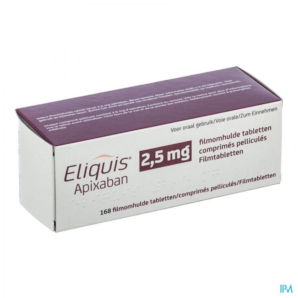 Eliquis 2,5mg Filmomh Tabl 168 X 2,5mg Apotheek Vanderhaegen