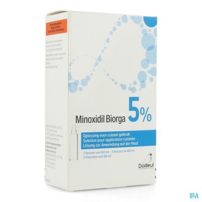 Minoxidil Biorga 5% Opl Cutaan Koffer Fl 3x60ml