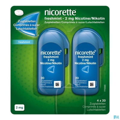 Nicorette Freshmint Zuigtabletten Z/suiker 80x2mg