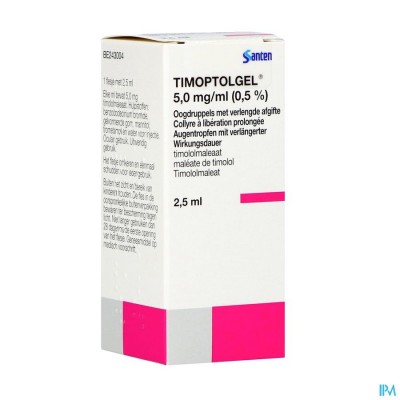 Timoptolgel 5,0mg/ml 0,50% 2,5ml