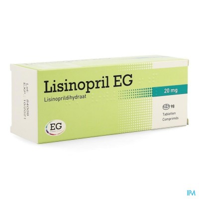 Lisinopril EG Tabl 98X20Mg