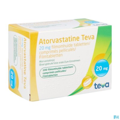 Atorvastatine Teva 20mg Filmomh Tabl 100 Blister