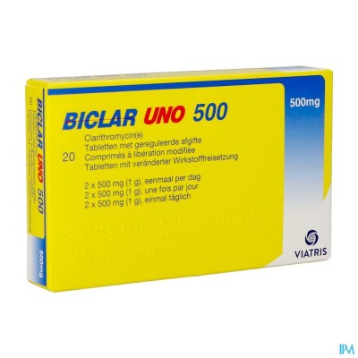 Biclar Uno Comp 20 X 500mg