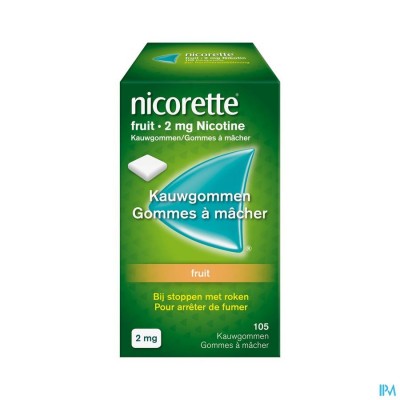 Nicorette Fruit Kauwgom Suikervrij 105x2mg