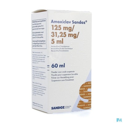 Amoxiclav Sandoz 125mg/5ml Pd Susp 60ml