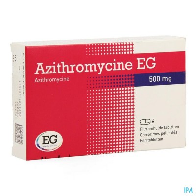 Azithromycine 500 Mg EG Tabl Omhulde  6X500 Mg