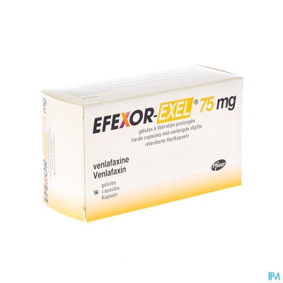 Efexor Exel 75mg Caps Verlengde Afgifte 56