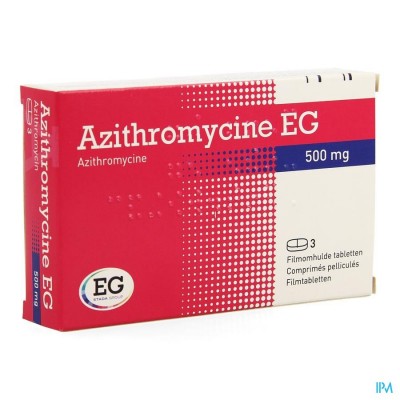 Azithromycine 500 Mg EG Tabl Omhulde  3X500 Mg