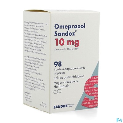 Omeprazol Sandoz Caps Enter 98 X 10mg
