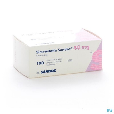 Simvastatin Sandoz 40mg Comp 100 Alu/pvc