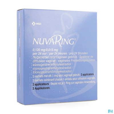 Nuvaring 0,120mg/0,015mg 24h Vagin.ring 3+1 Apll.