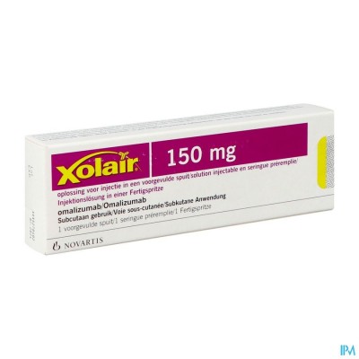 Xolair 150mg Sol Inj 1 Voorgevulde Spuit