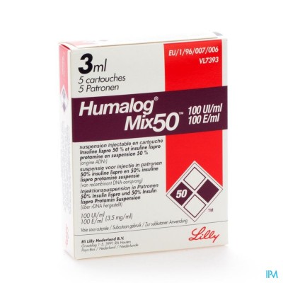 Humalog Mix 50 100u/1ml 5x3ml