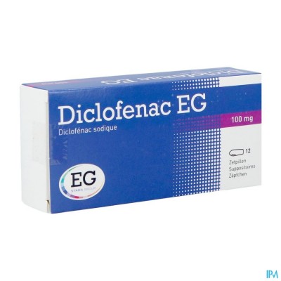 Diclofenac EG Suppo 12X100Mg