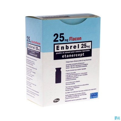 Enbrel 25mg 4 Fl Inj Pdr Opl Inj 4 Voorgev.spuiten