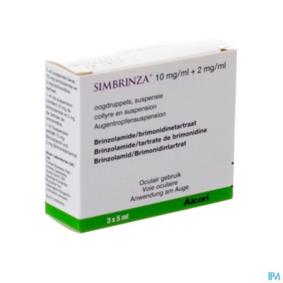 Simbrinza 10mg/ml + 2mg/ml Oogdruppels Susp 3x5ml