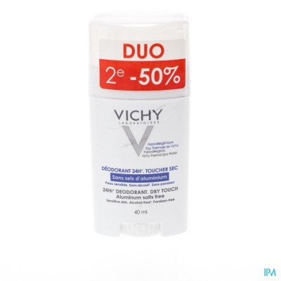 Vichy Deo React. H Z/alu Zout Stick 24u Duo 2x40ml
