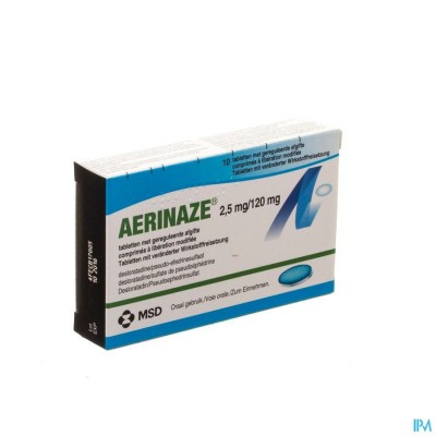 Aerinaze 2,5mg/120mg Comp Gereguleerde Afgifte 10