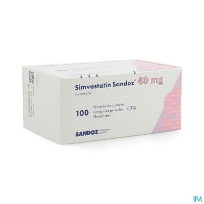 Simvastatin Sandoz 40mg Comp 100 Alu/pvc