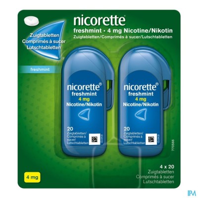 Nicorette Freshmint Zuigtabletten Z/suiker 80x4mg