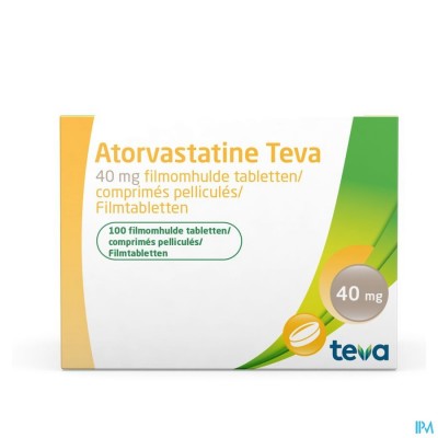 Atorvastatine Teva 40mg Filmomh Tabl 100 Blister