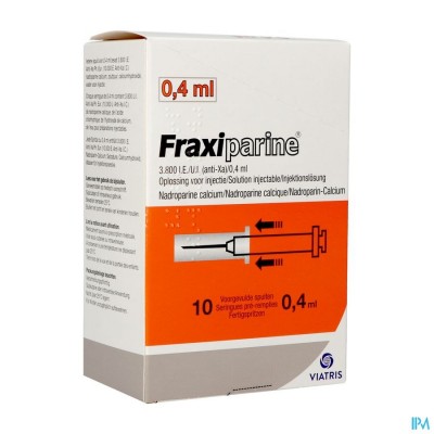 Fraxiparine Ser 10 X 0,4ml 3800 Ui Axa
