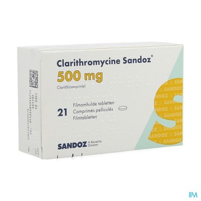 Clarithromycine Sandoz 500mg Filmomh Tabl 21