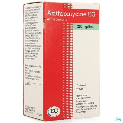 Azithromycine 200Mg/5Ml EG Poeder Or Susp 37,5 Ml