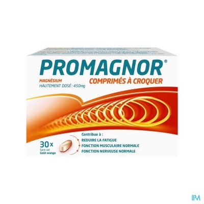 Promagnor: Hoog Gedoseerd Magnesium 450mg (30  Kauwtabletten)