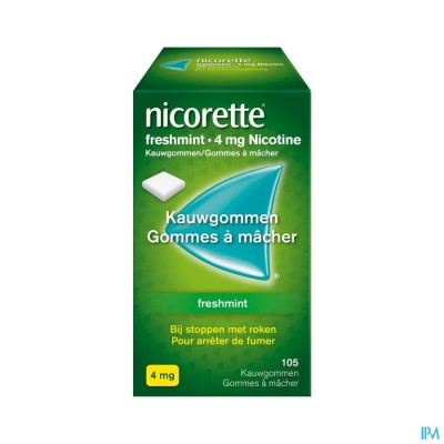 Nicorette Freshmint Kauwgom Suikervrij 105x4mg