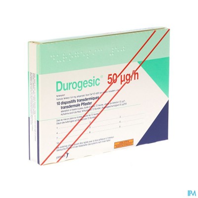 Durogesic Pl Emp 10x 50mcg/heure/uur