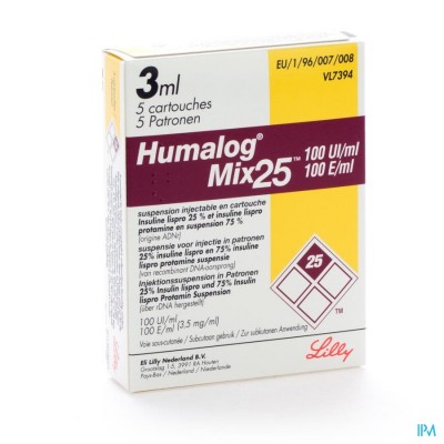 Humalog Mix 25 100u/1ml 5x3ml