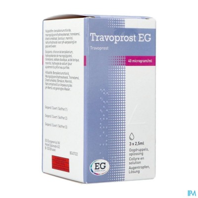 Travoprost EG 40Mcg/Ml Oogdruppels Opl Fl 3X2,5Ml