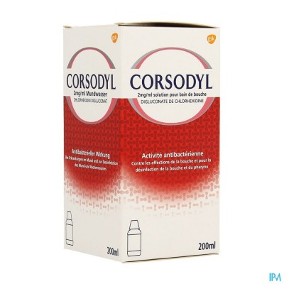 Corsodyl 2mg/ml Opl Mondwater 200ml