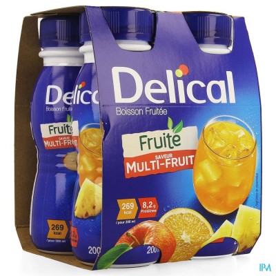 Delical Fruitdrink Multivruchten 4x200ml