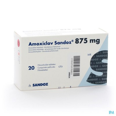 Amoxiclav Sandoz 875mg/125mg Comp 20