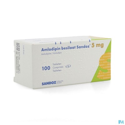 Amlodipine Besilaat Sandoz C0mp 100x5mg