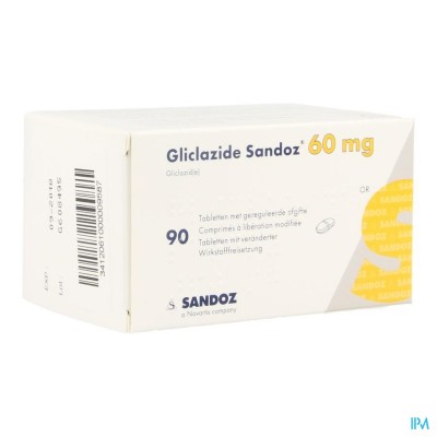 Gliclazide Sandoz 60mg Geregul.afgifte Comp 90