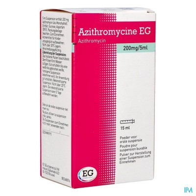 Azithromycine 200Mg/5Ml EG Poeder Or Susp 15 Ml