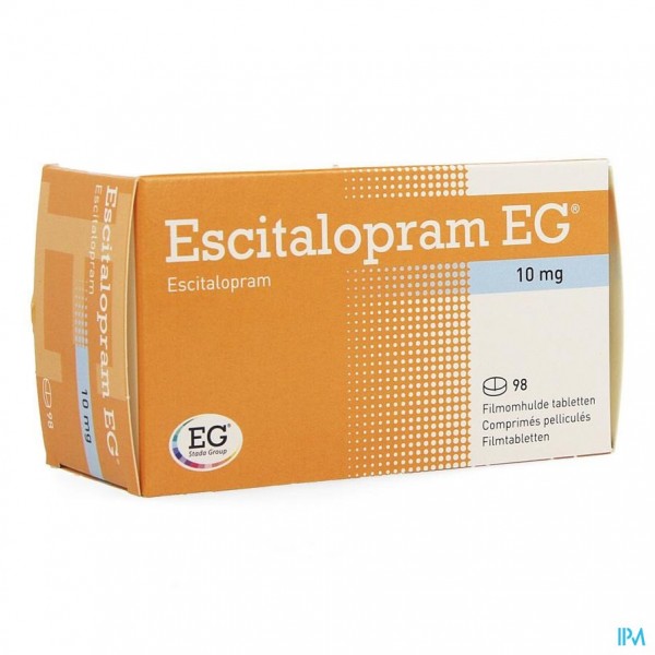 Escitalopram Eg 10 Mg Filmomh Tabl 98 X 10 Mg Apotheek Vanderhaegen