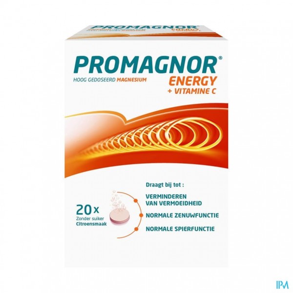 Promagnor Magnesium 400mg + 180mg Vitamine C (20 bruistabletten)