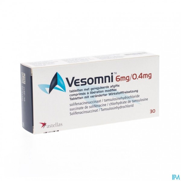 Vesomni 6mg/0,4mg Tabl Met Gereguleerde Afg 30