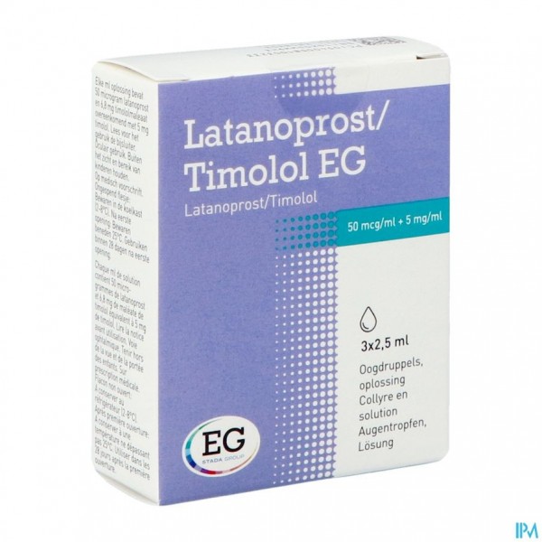 Latanoprost Timolol EG Oogdruppels Fl 3X2,5Ml