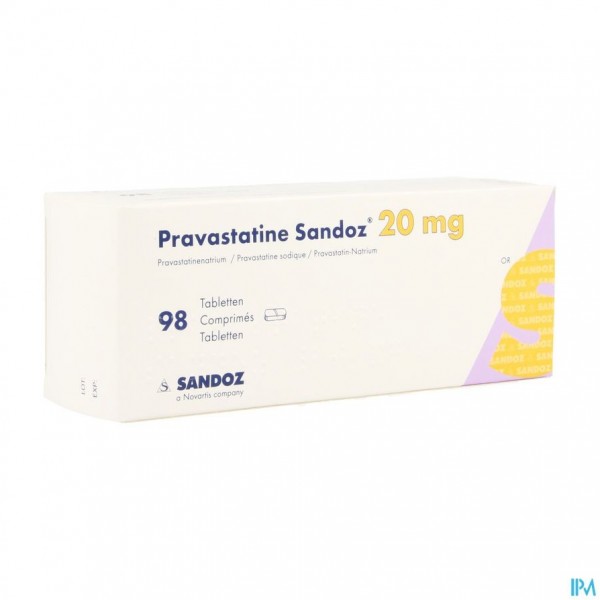 Pravastatine Sandoz 20mg Tabl 98